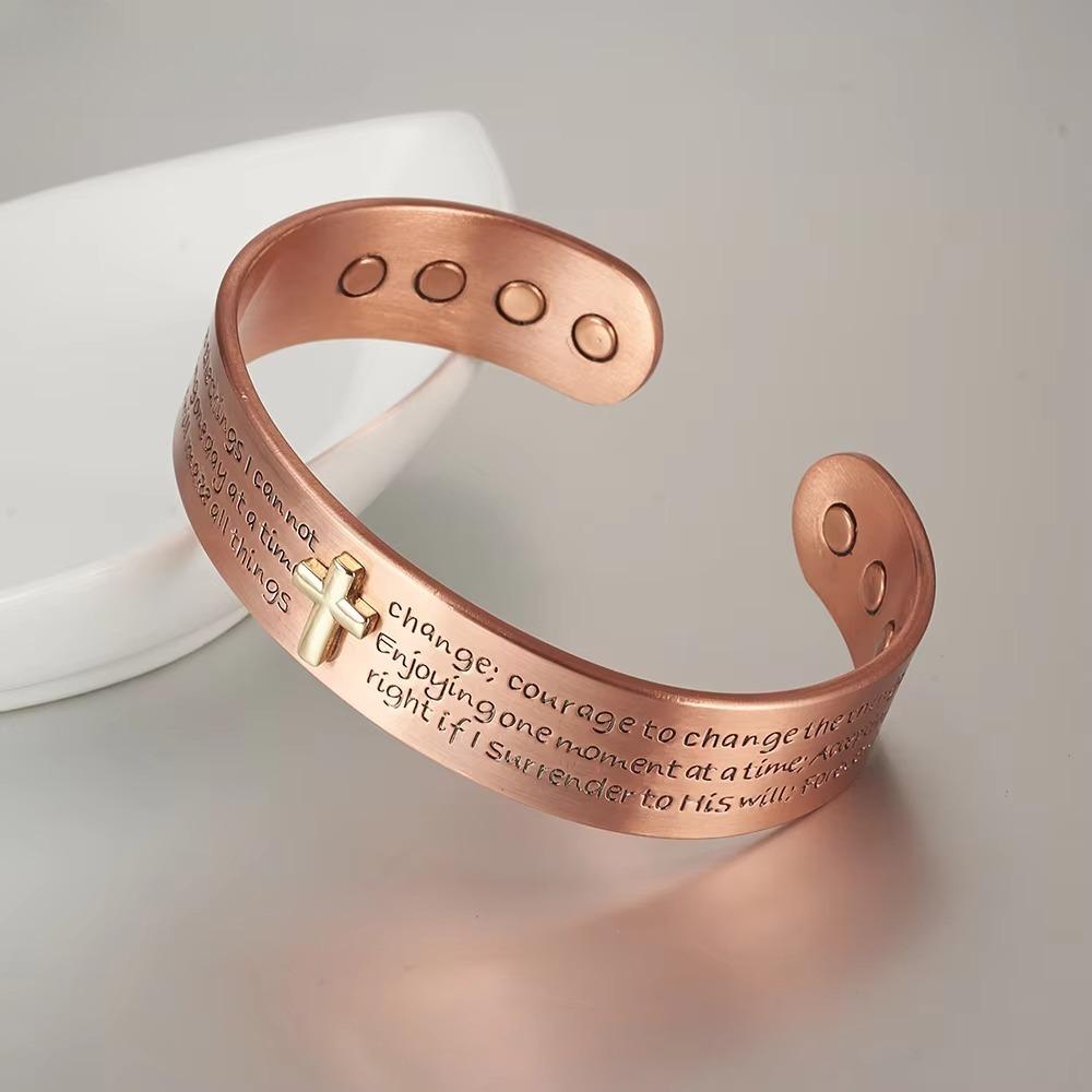 Cross Quote Copper Magnetic Cuff view 3