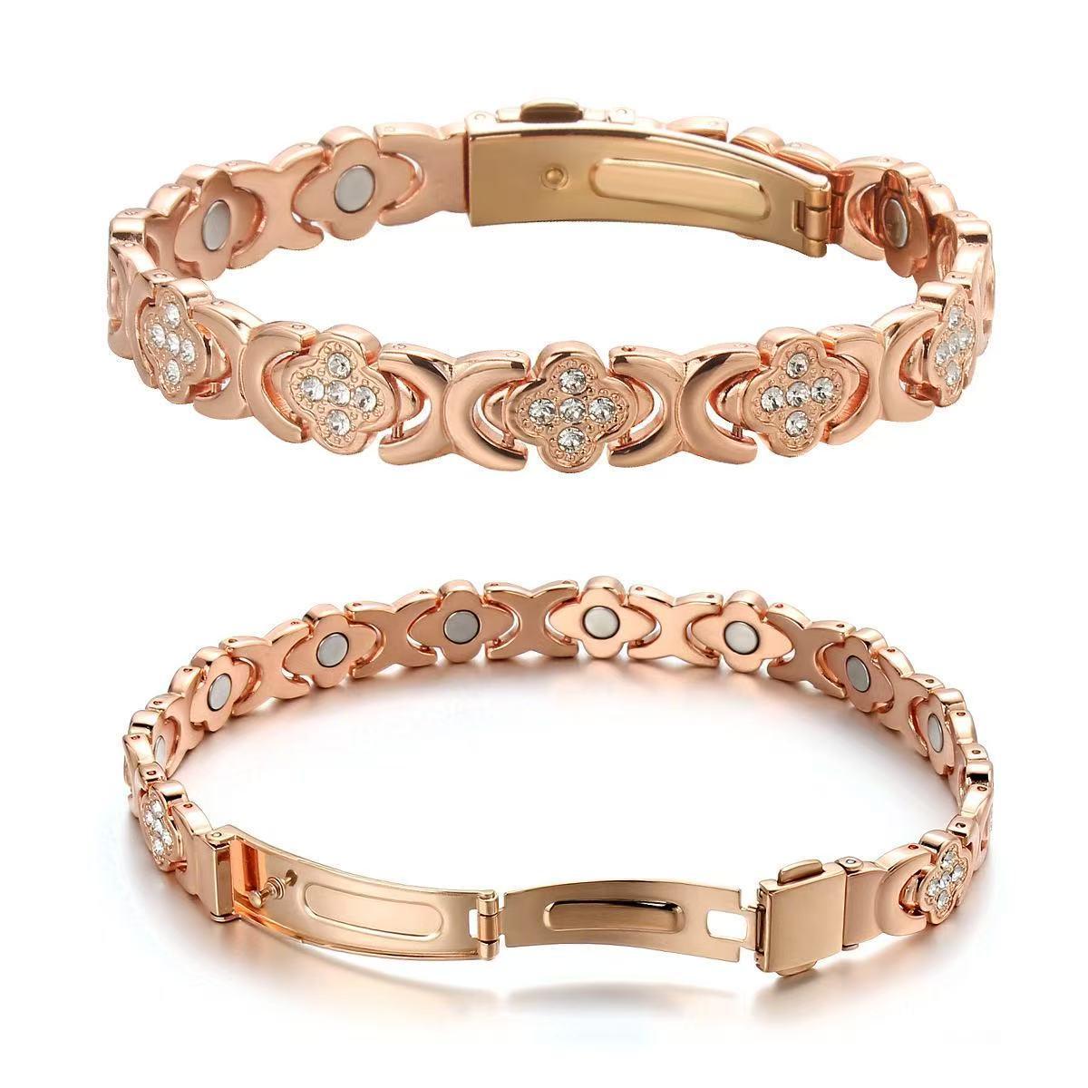 Crystal Flower Copper Bracelet view 3