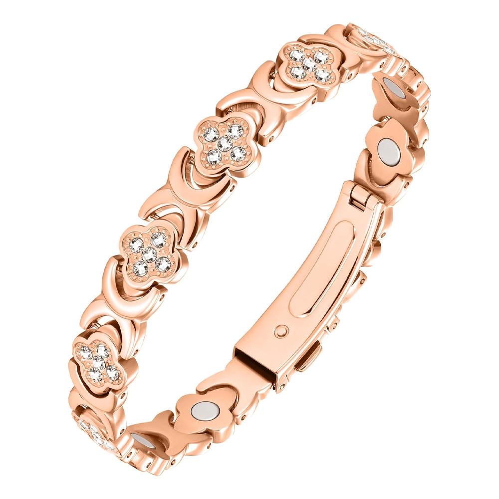 Crystal Flower Copper Bracelet