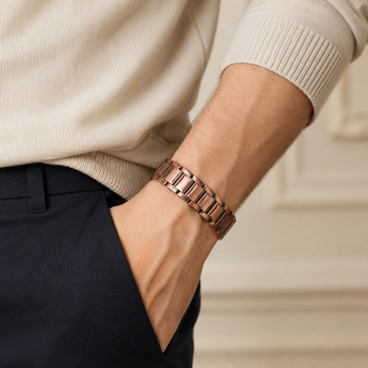 Fold-Over Clasp Pure Copper Bracelet