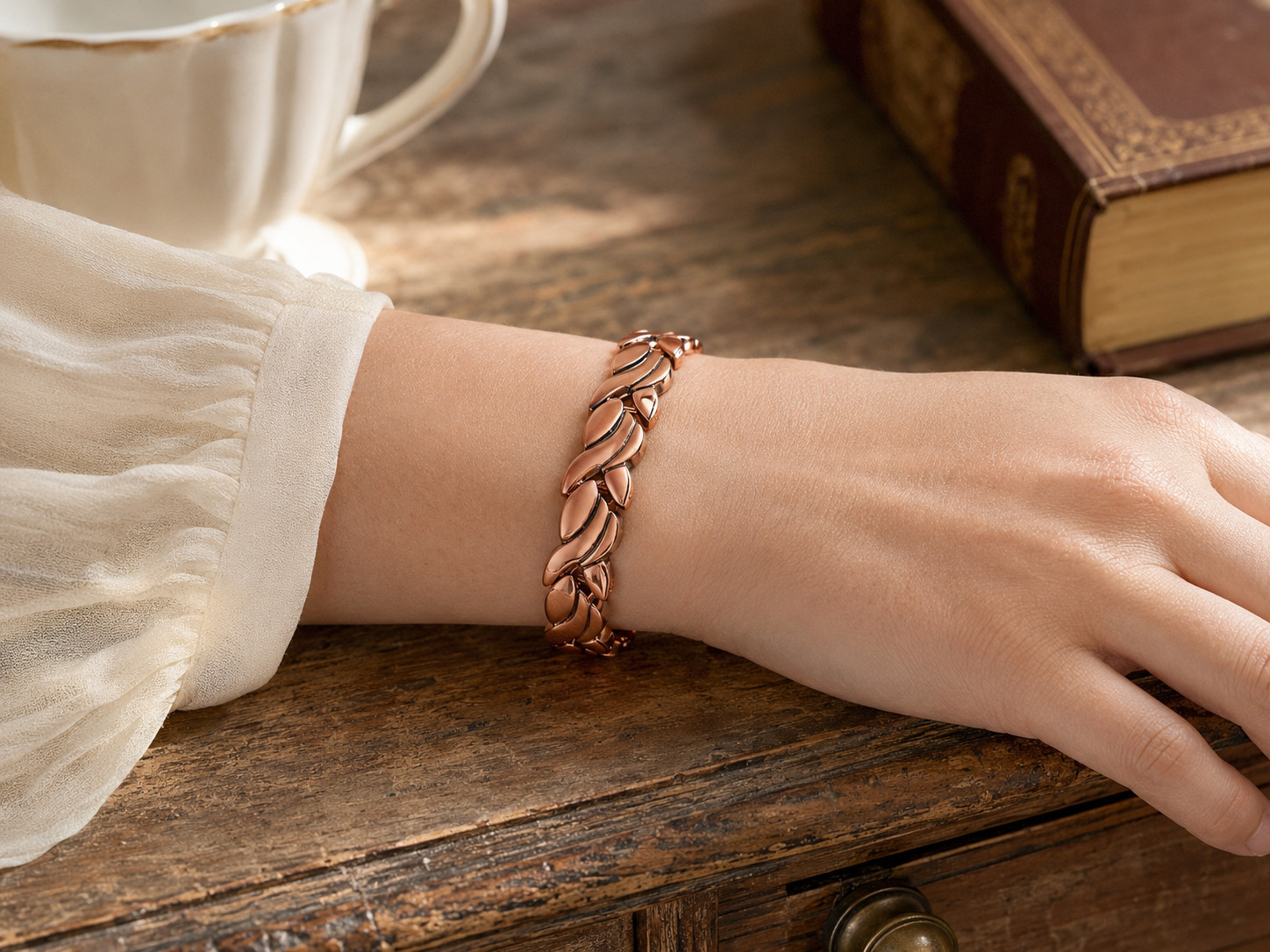 Leaf Link Pure Copper Bracelet