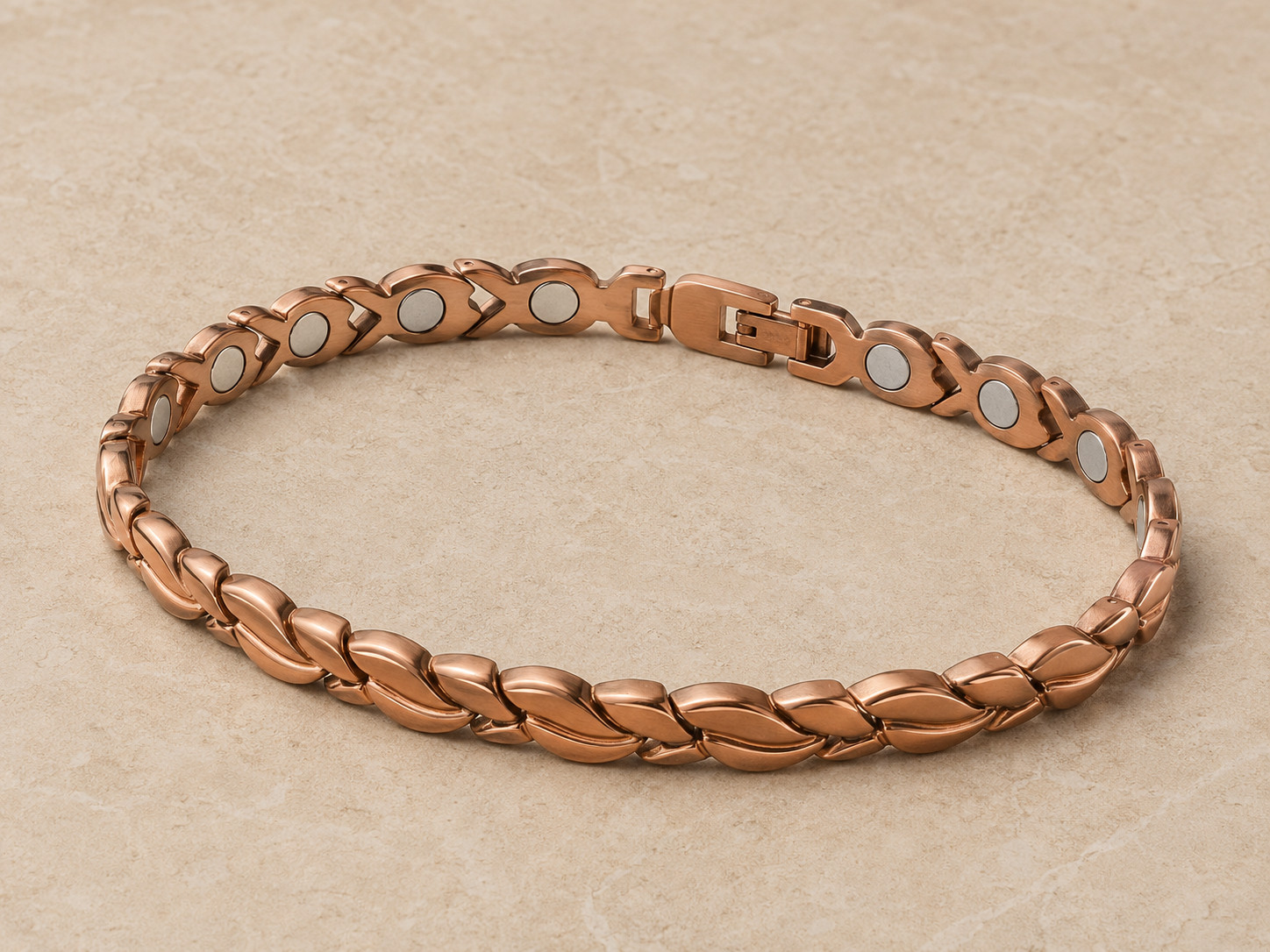 Leaf Link Pure Copper Bracelet view 3