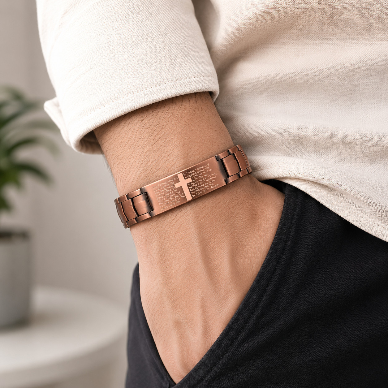 Lord’s Prayer Copper Bracelet