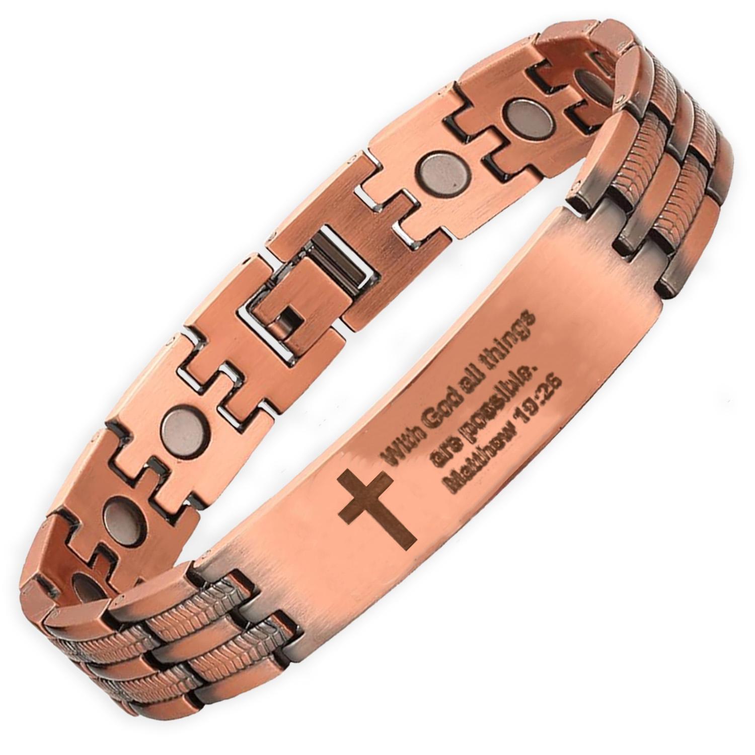 Matthew 19:26 Copper Magnetic Bracelet