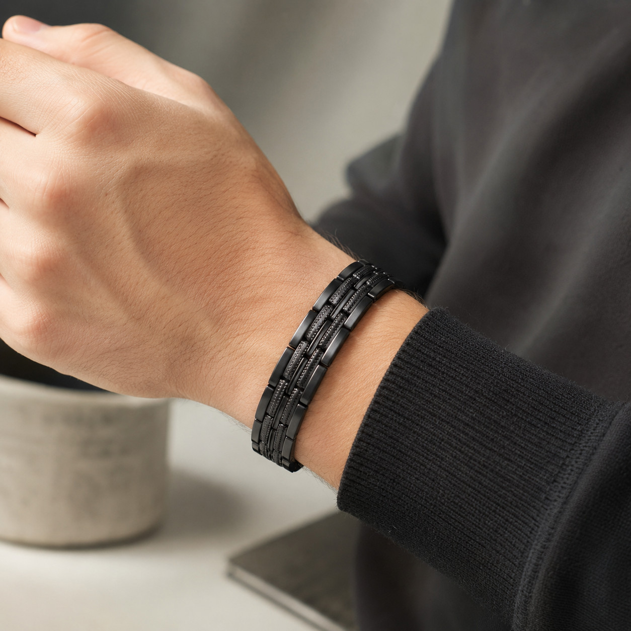 Simple Link Copper Magnetic Bracelet view 4