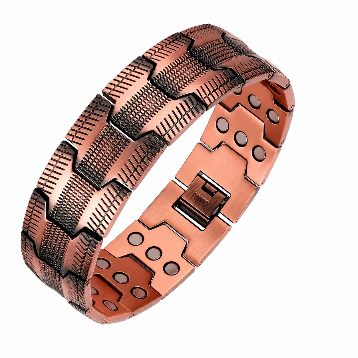 Textured Link Pure Copper Bracelet