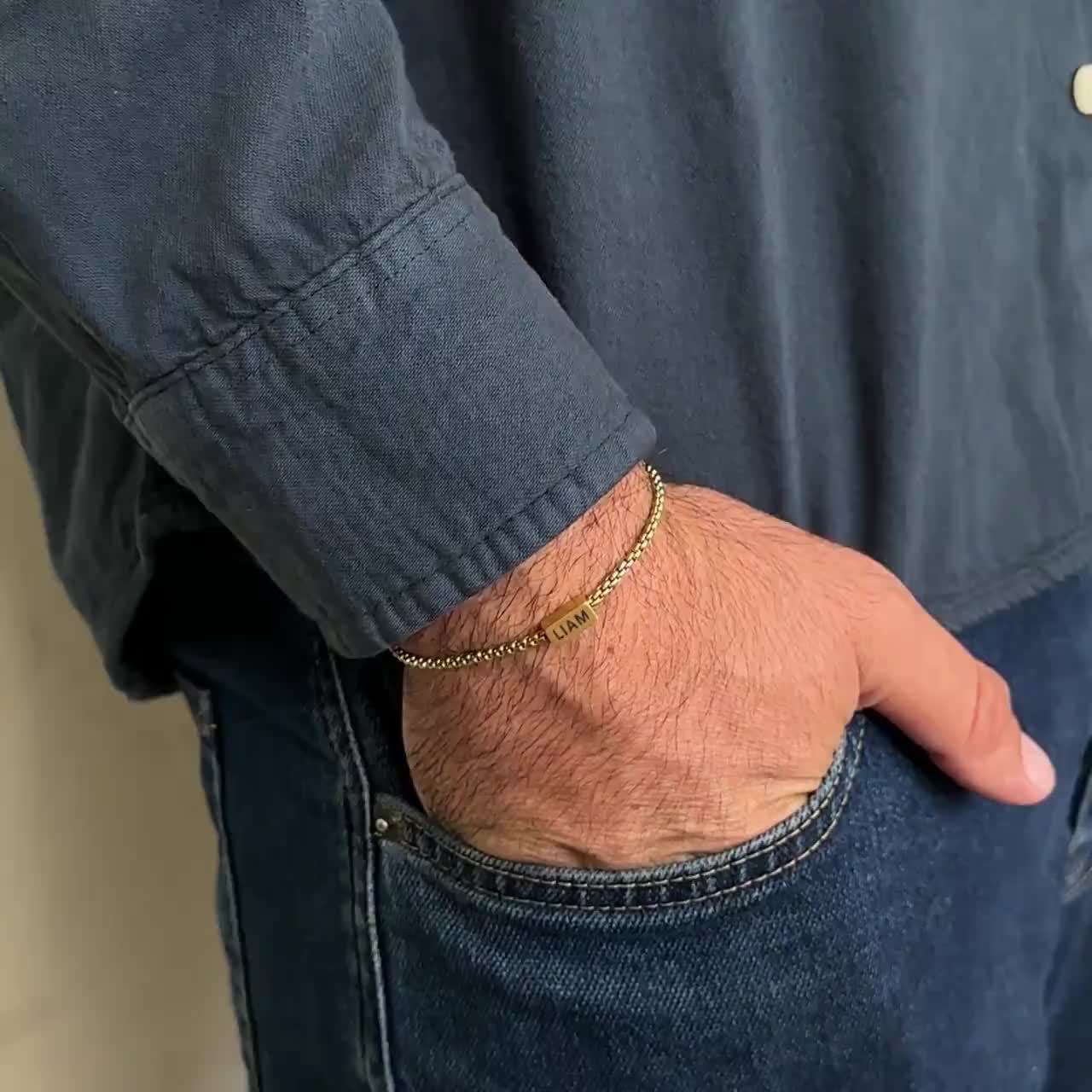 Personalized Dad for Man Bracelet with Family Name
