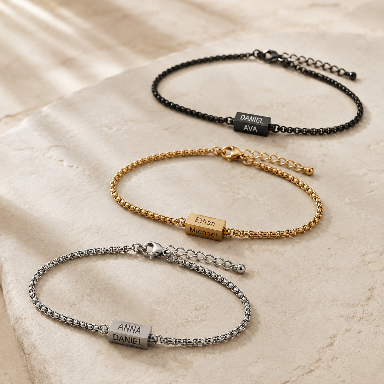 Personalized Dad for Man Bracelet with Family Name