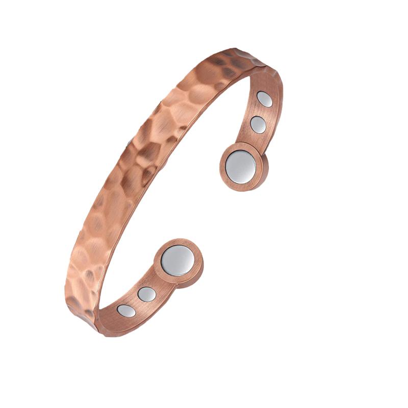 Hammered Pure Copper Magnetic Cuff