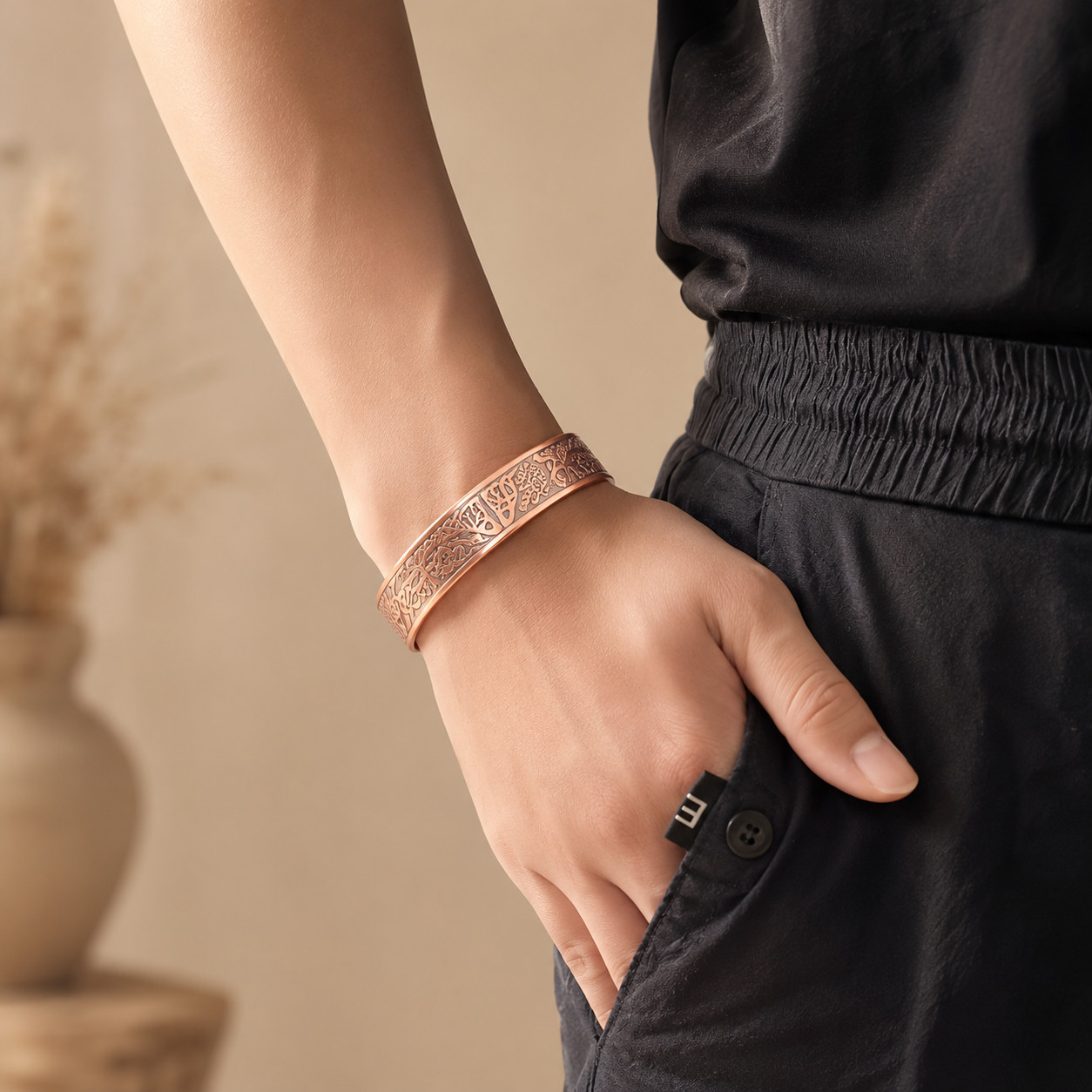 Tree of Life Copper Magnetic Cuff