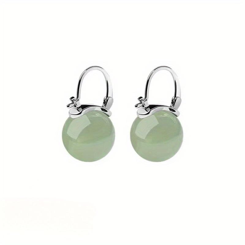 Jade Round Drop Earrings
