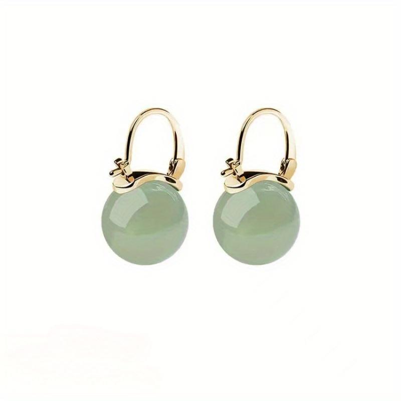 Jade Round Drop Earrings
