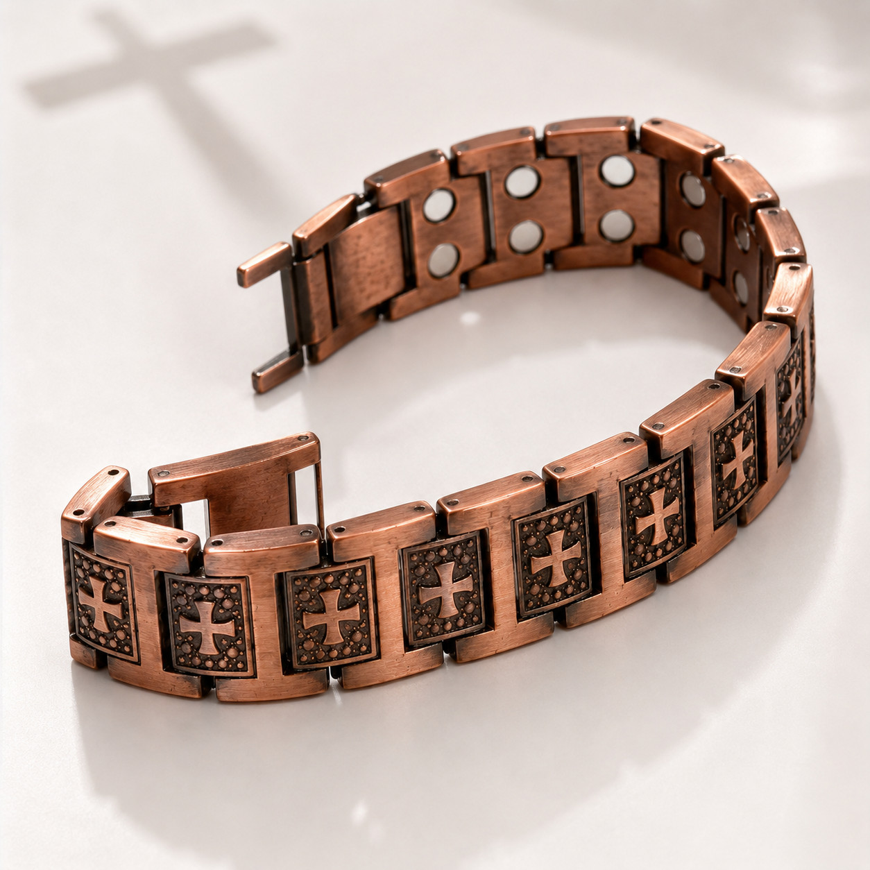 Centered Cross Copper Bracelet view 3
